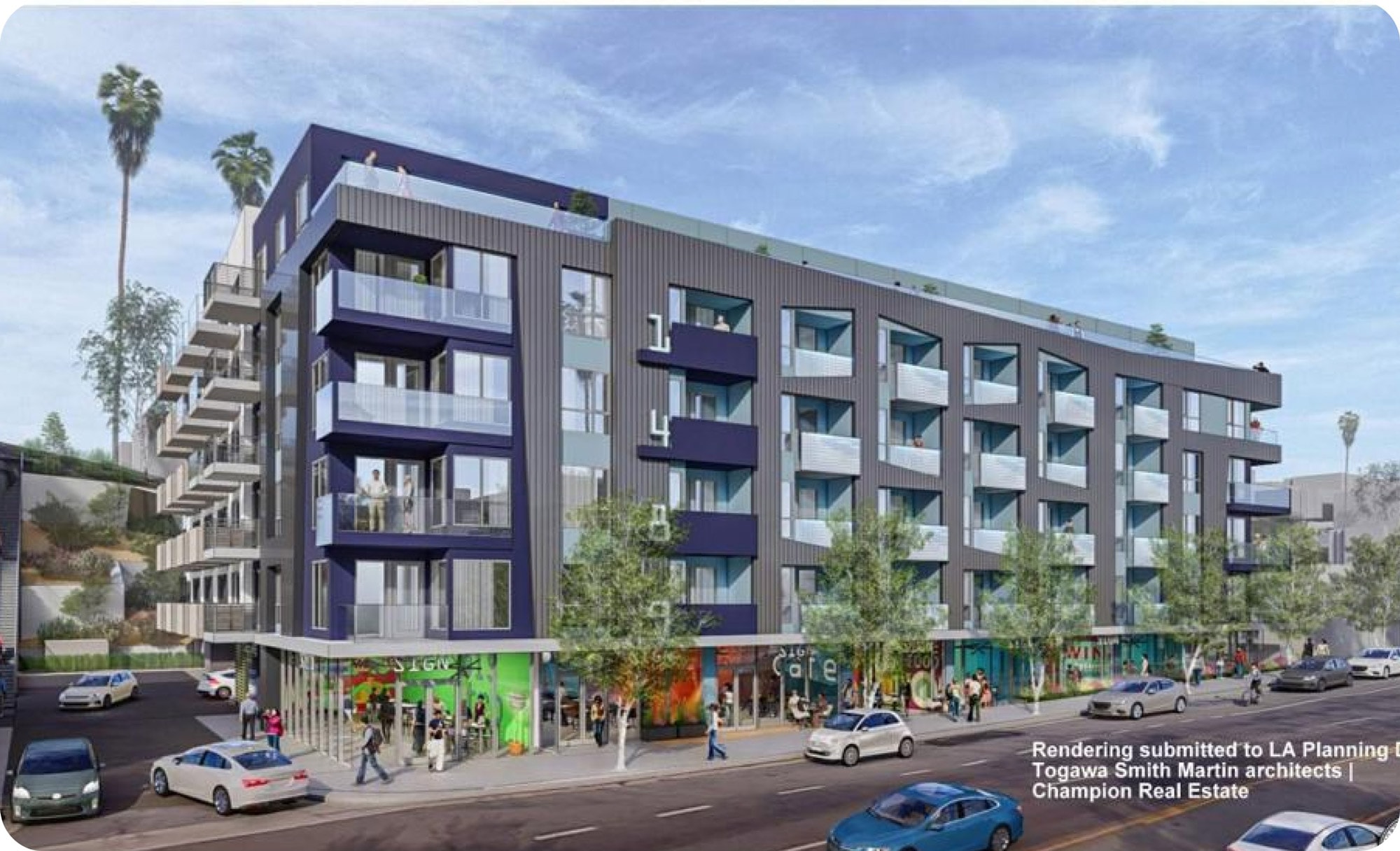 Luxury mixed-use apartment complex with retail